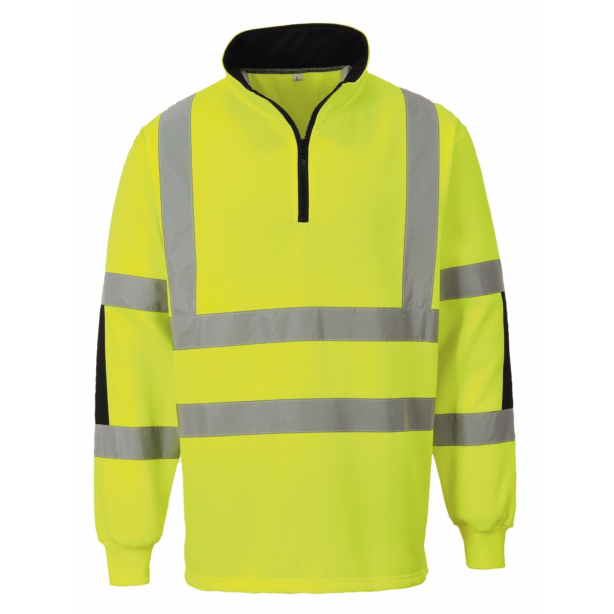 Portwest B308 Xenon Hi-Vis Rugby Shirt Long Sleeve Quarter Zip Yellow
