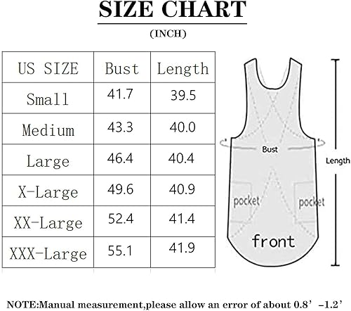 Miniatura 7 de Delantal práctico con espalda cruzada para mujer, con bolsillos grandes, cocina, restaurante, cafetería, cocina, trabajos de jardinería