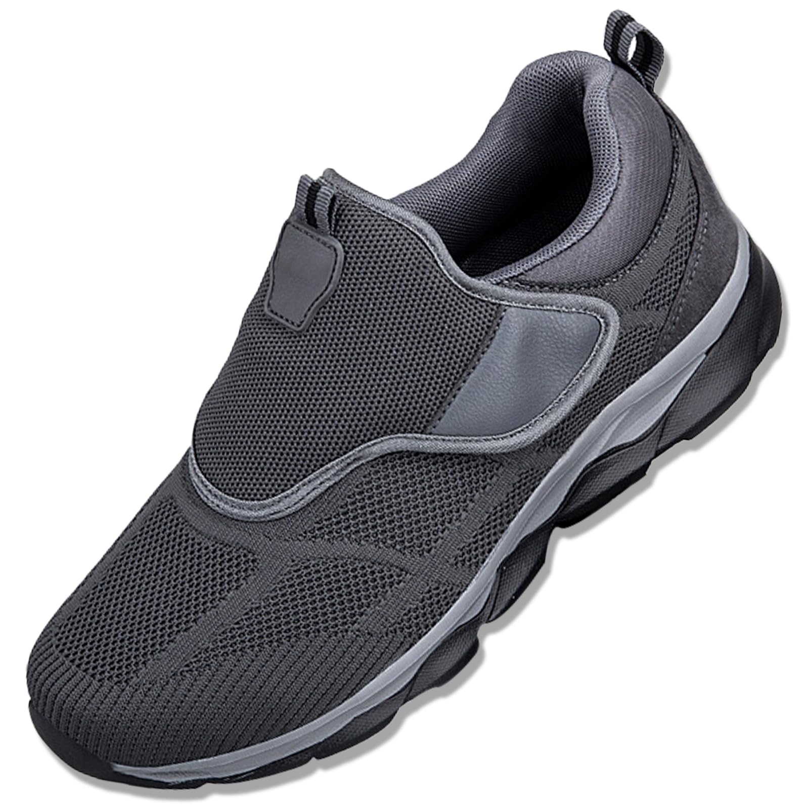 Scarpa Uomo per Piedi Gonfi Confortevole Sneakers Casual all'Aperto Scarpe Uomo a Strappo Ginnastica Tennis Fitness Camminata per Persone anziane diabetiche,Grigio,39/245mm