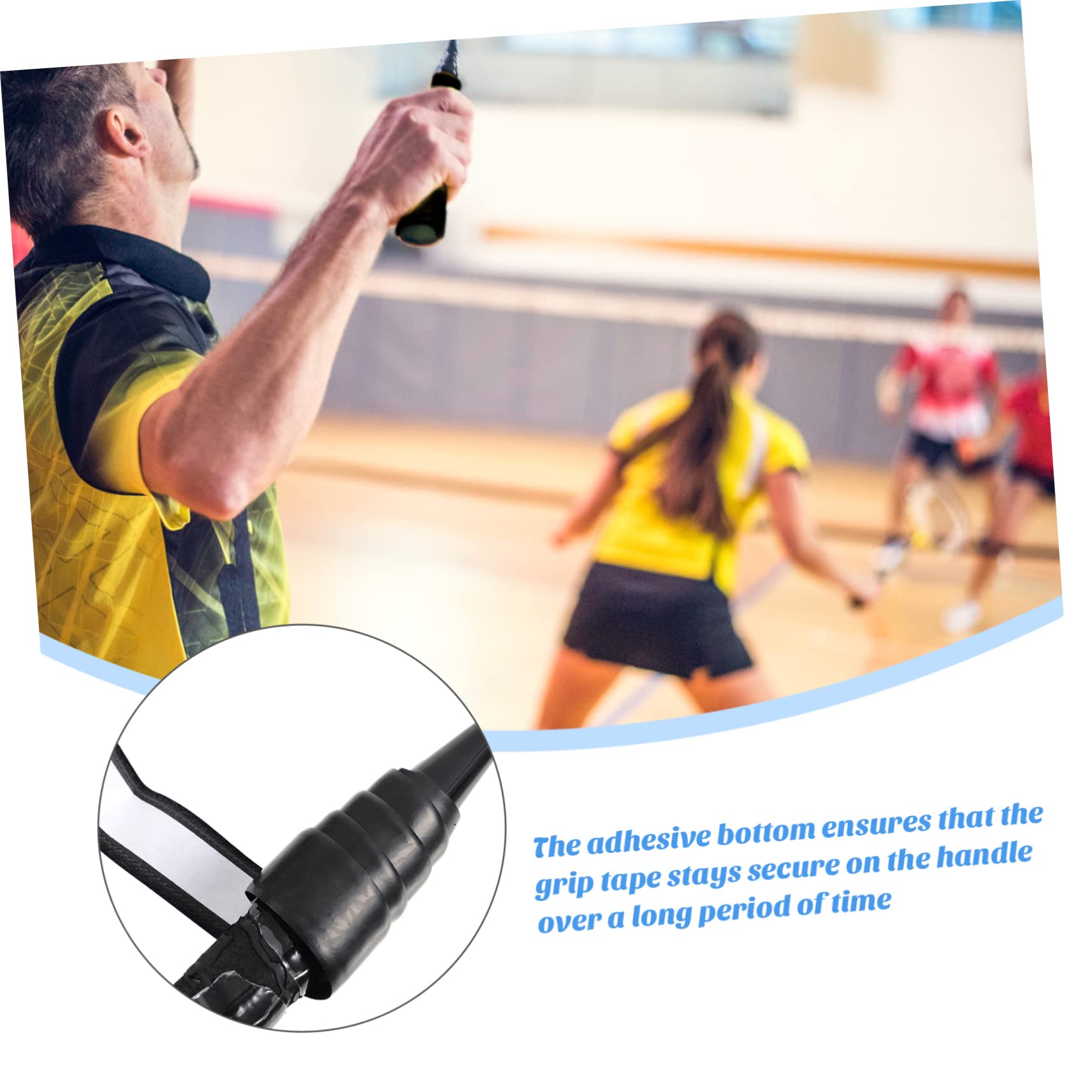 GANAZONO 2Rolls Nonslip Tennis Racket Grip Tape Self Adhesive Double Sided Hand Grips for Badminton Baseball Fishing Rods Lightweight Durable Overgrip