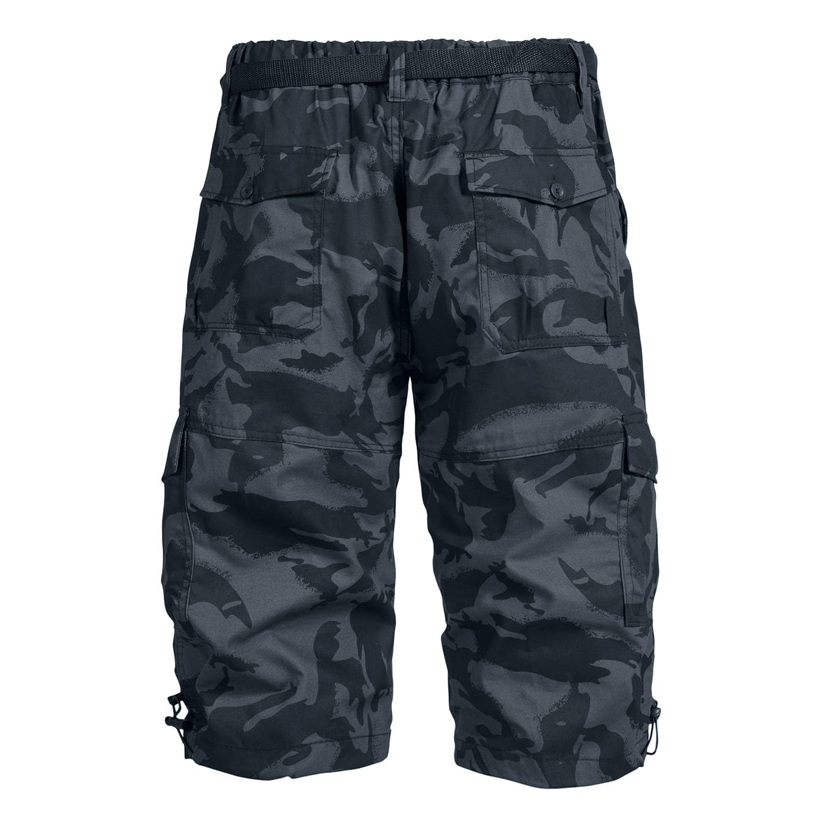 MJGkhiy Bermuda de Travail Homme été Pantacourt 3/4 Cargo Short Coton Décontracté Pantalon de Travail Court avec Multi-Poches Sport Shorts et Bermudas Long de Loisir avec Ceinture Grande Taille