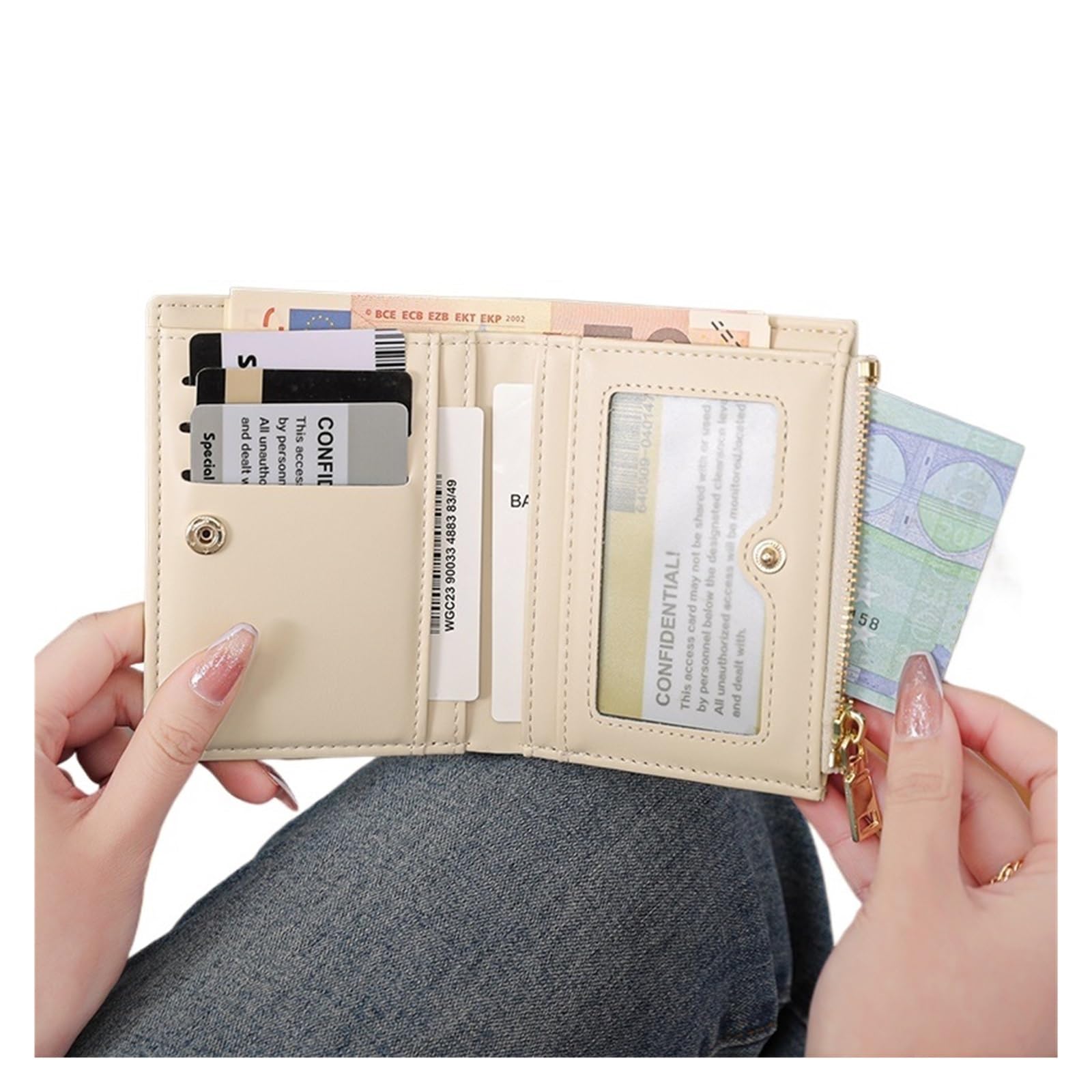 Coin Purse Frauen Kurze Brieftasche krokodil weiche Haut geldbörse Karte Tasche Multi-funktionale stilvolle(Color1)