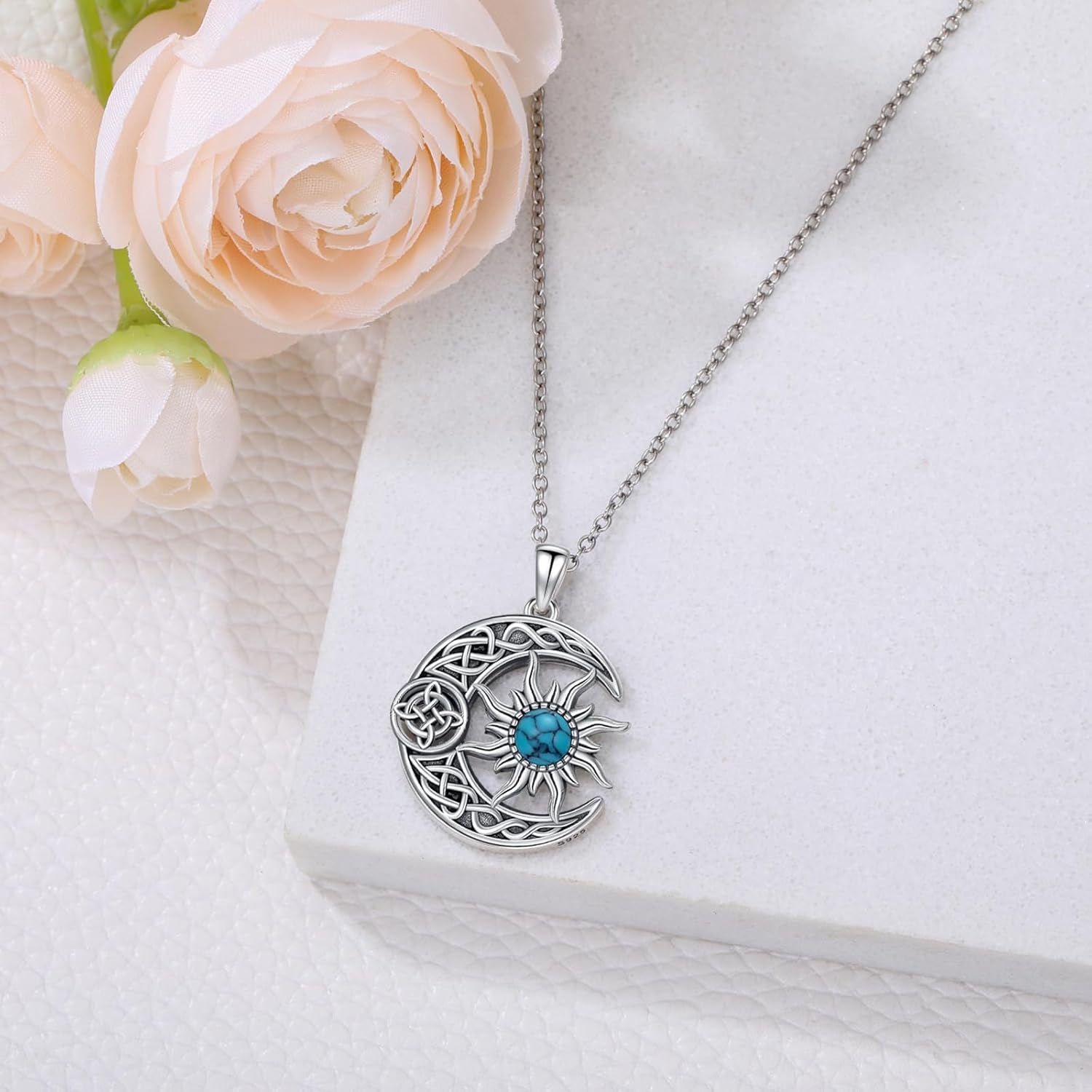 Witch Necklace 925 Sterling Silver Pentagram Triple Moon Pentacle Pendant Wiccan Pagan Jewelry Witchy Gifts for Women - Image 3