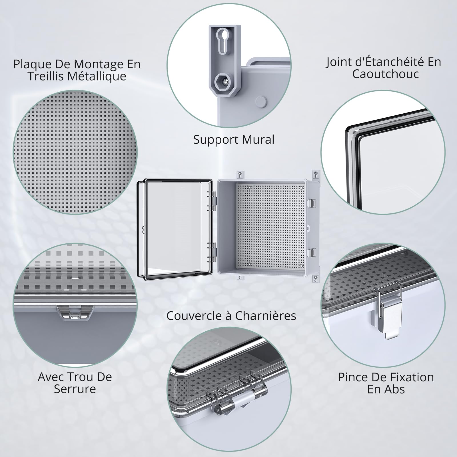 COLFULINE Caja Estanca Eléctrica Impermeable con Cierres Acero Inoxidable