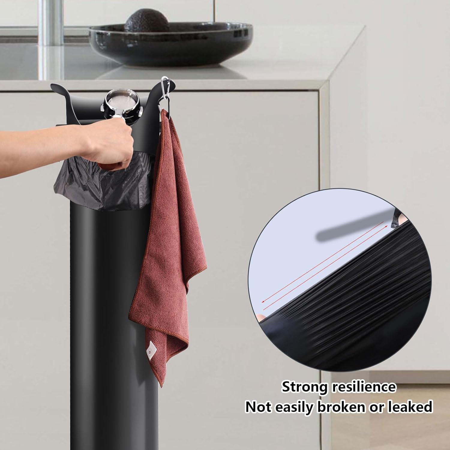 Coffee Knock Box Trash Bags for Commercial Floor Standing Thick Trash Bags for Coffee Shop,Bar,Home,Office,Kitchen,50pcs/2 Roll