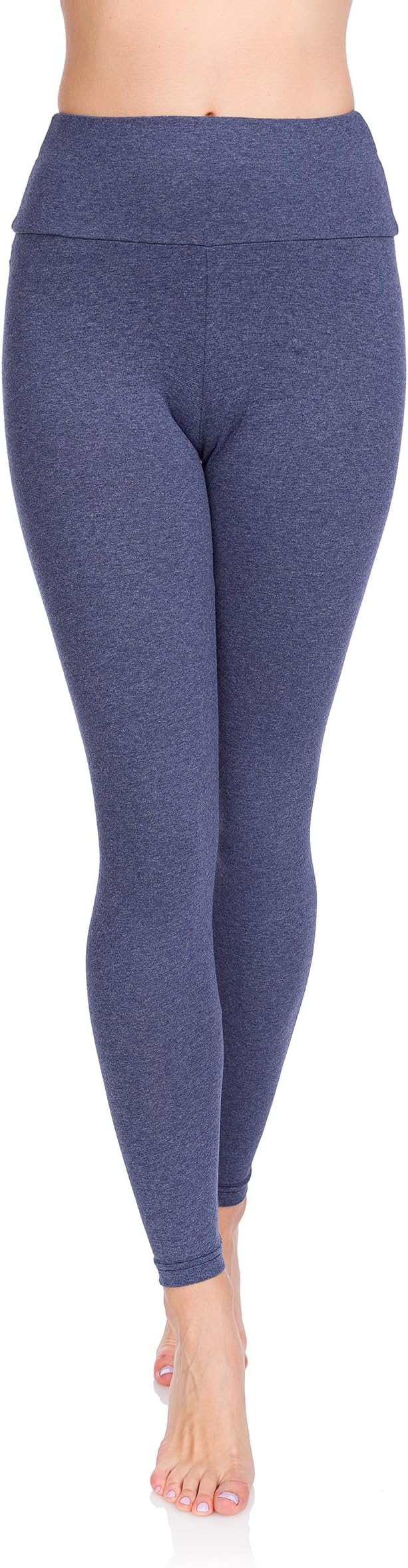 SOFTSAILLeggings 95% Cotton Womens Leggings High Waist Leggings Full Length Ladies High Waisted Leggings Tummy Control Lady Legging Stretchy Pants Free Time Relax Walking