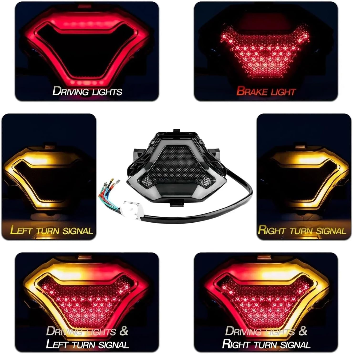 オートバイのテールライト、ブレーキストップライト バイクターンシグナルライトヤマハ YZF R25 R3 MT25 MT03 201 バイクのライト  ブレーキ ストップ テール ライト シグナル インジケーター バイク リア ブレーキ ライト に適合するヤマハ FZ テールライト オートバイ ... バイクのブレーキライト オートバイアクセサリー LEDテールライトインジケーターランプリアブレーキライト MT03 MT25 201