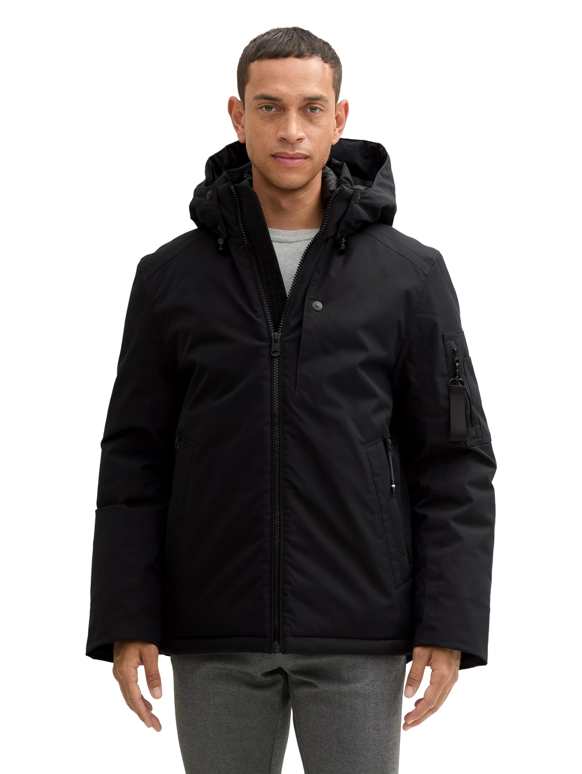 TOM TAILOR Herren 1042206 Gefütterte Jacke mit abnehmbarer Kapuze