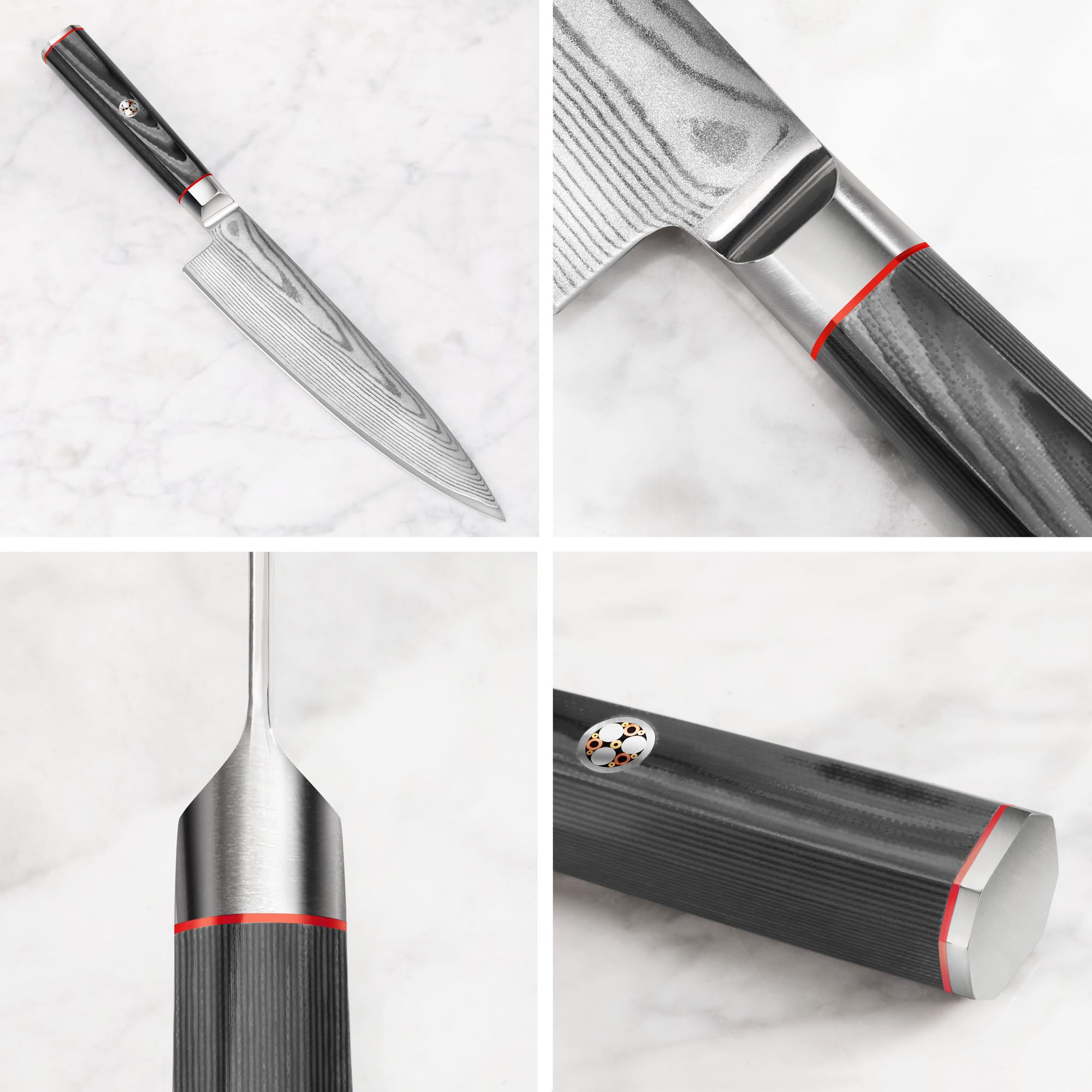 Cangshan YARI Series X-7 Damascus Steel 8-inch Chef's Knife with Sheath — Amazon image 3