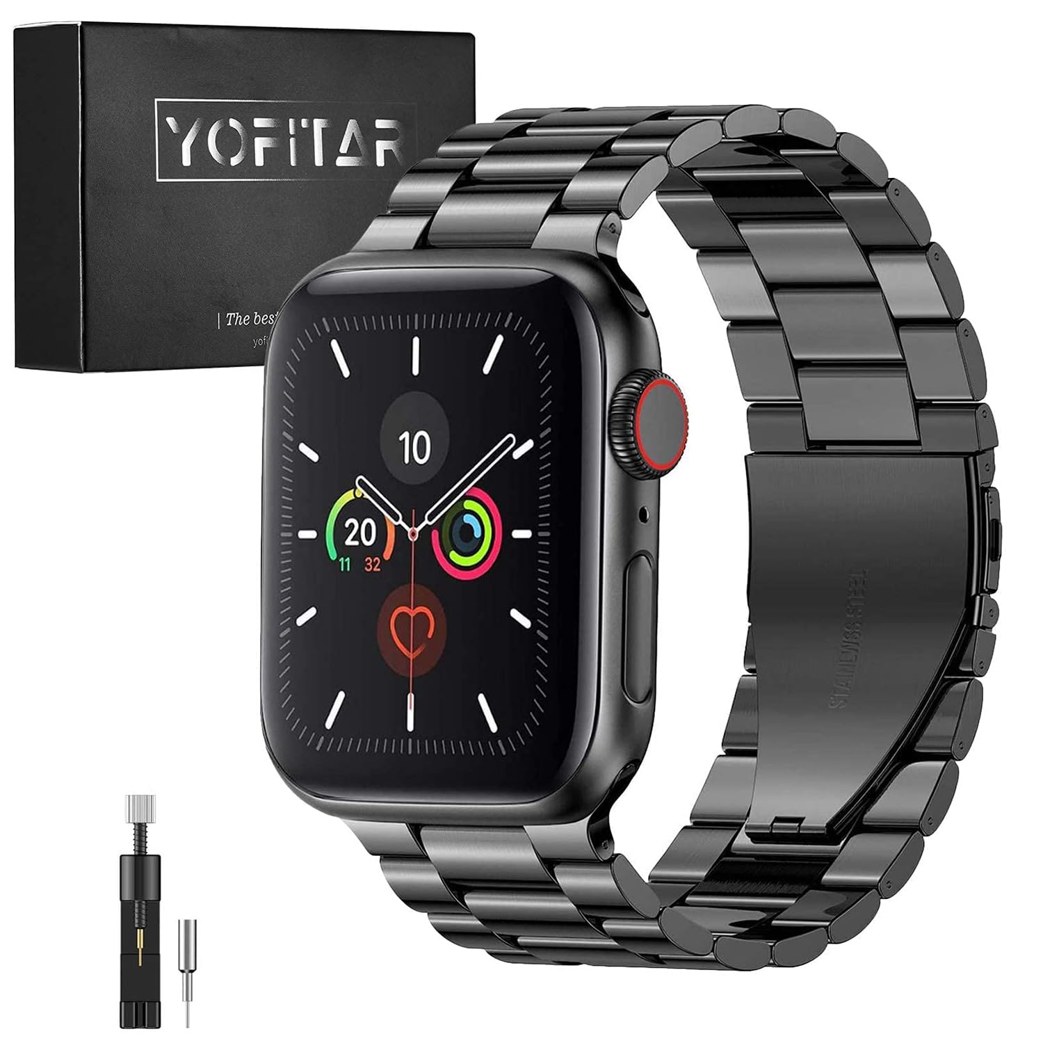 Amazon.co.jp: [YOFITAR] for Apple Watch 用バンド ステンレス製 44mm 
