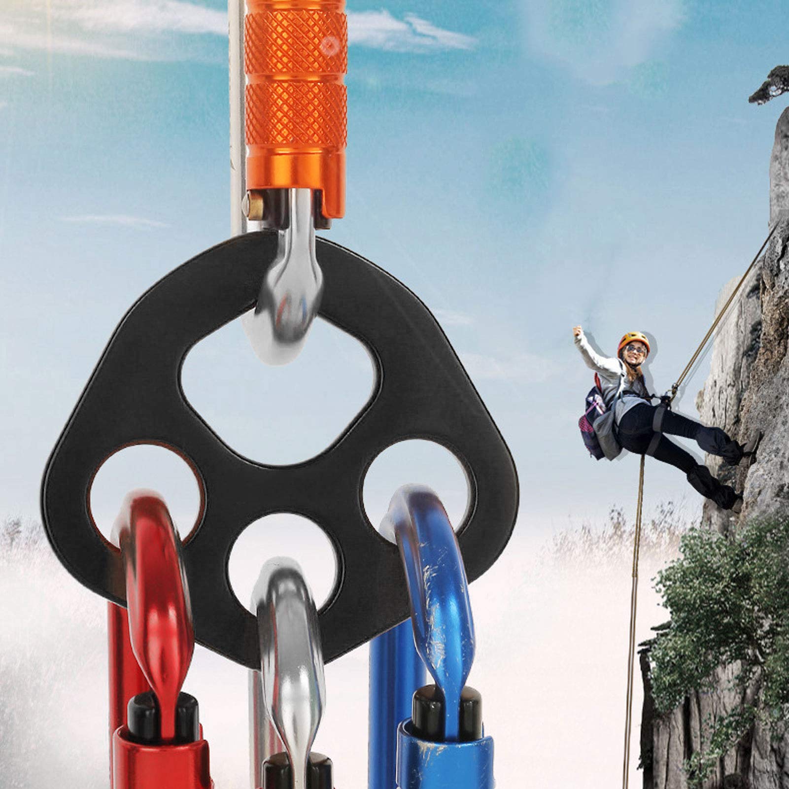 Piastra di rigging a 4 fori, alluminio 30KN per arrampicata su roccia