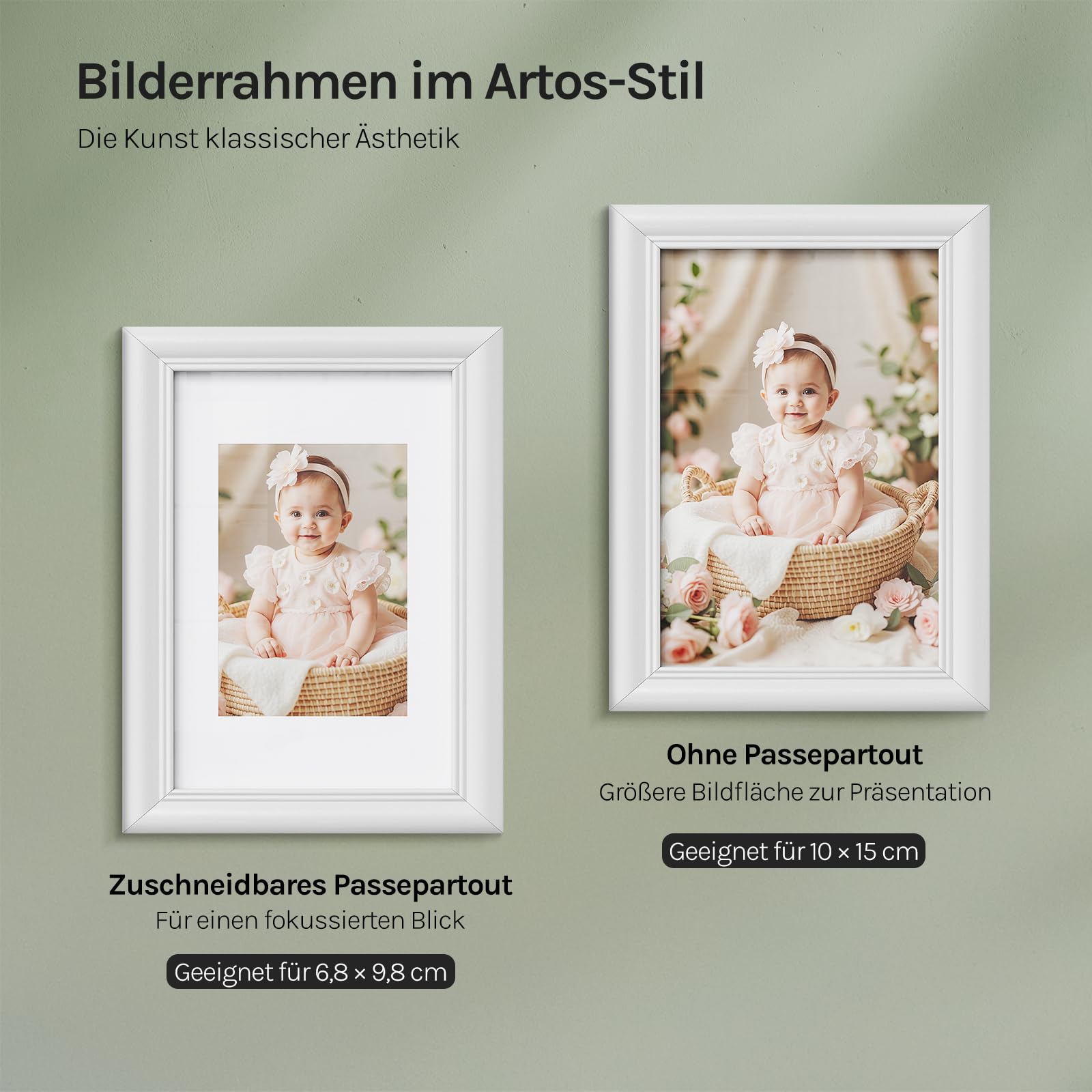 WOLTU 5er Set Bilderrahmen Fotorahmen Holzrahmen 21x29,7cm A4