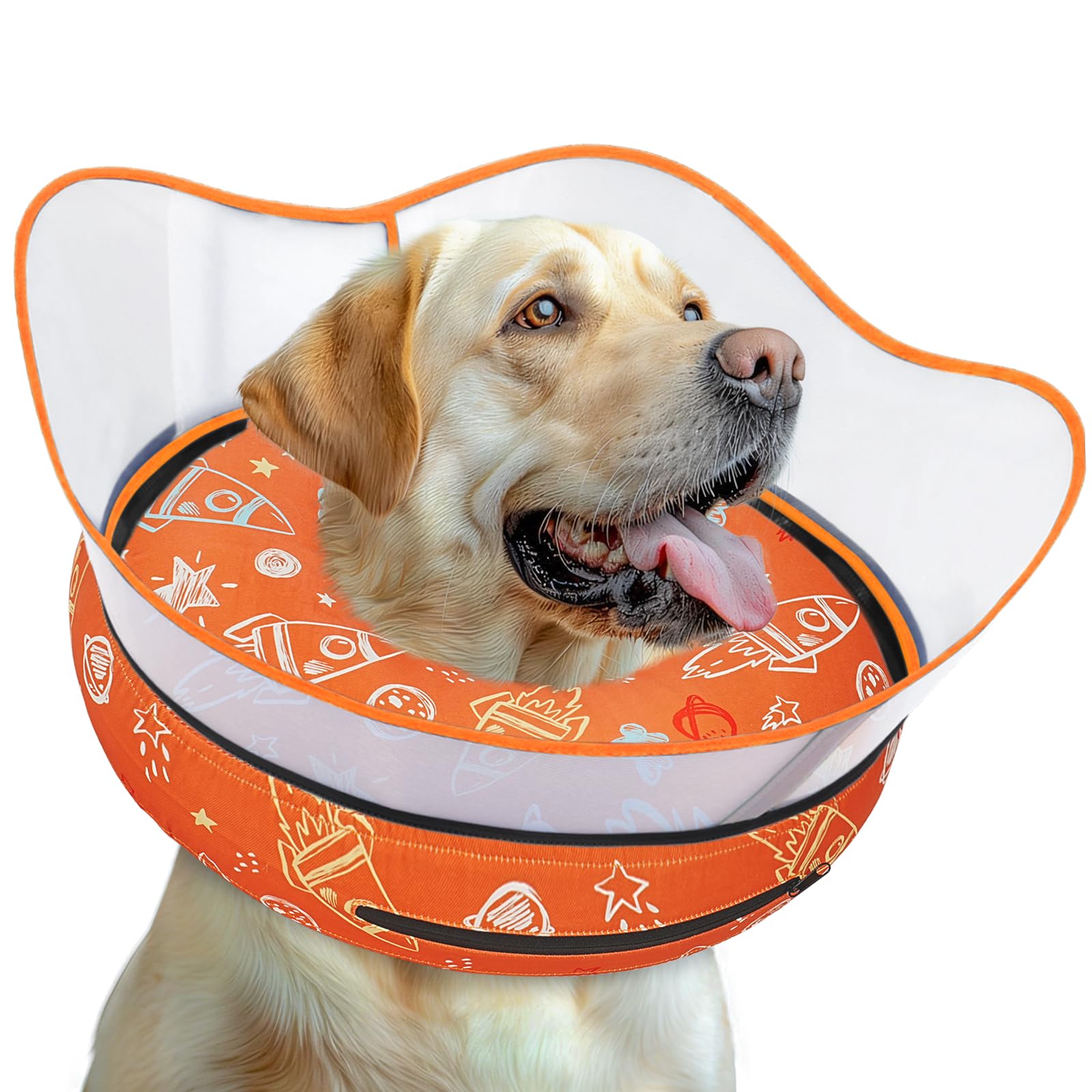 Toptakeit Elevated Inflatable Dog Cone Collar to Stop Licking, Dog Donut Collar After Surgery, Soft Pet Cone Alternative for Small Medium Large Dogs