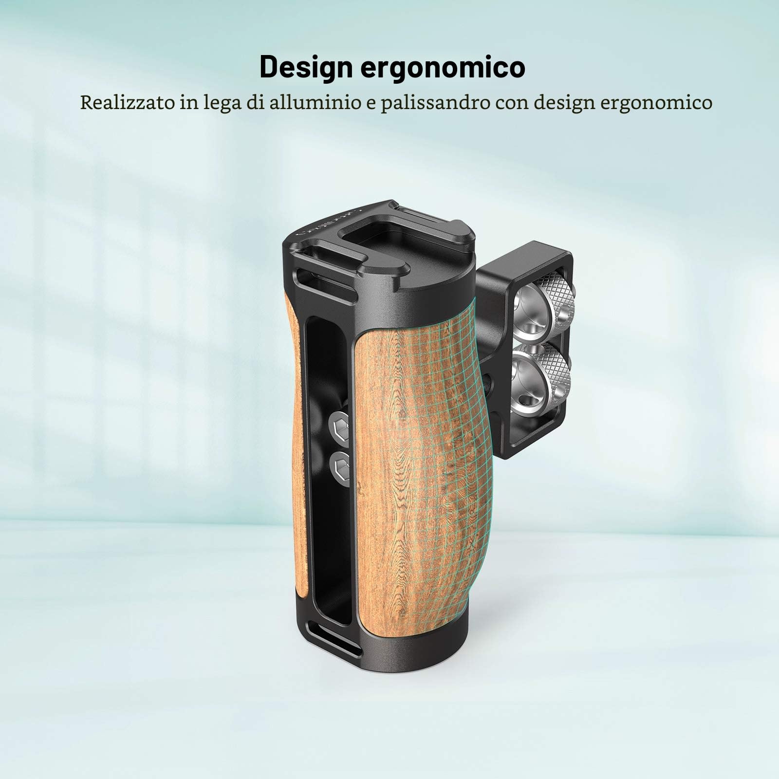 SMALLRIG Mini Manico Laterale in Legno con Viti 1/4"-2913