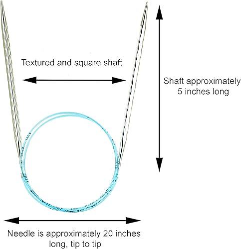 Miniatura 7 de addi Rocket 2 - Aguja circular ergonómica cuadrada de 32 pulgadas (31.5in) US 4 (0.138in), acabado texturizado, bordes redondeados, puntas afiladas