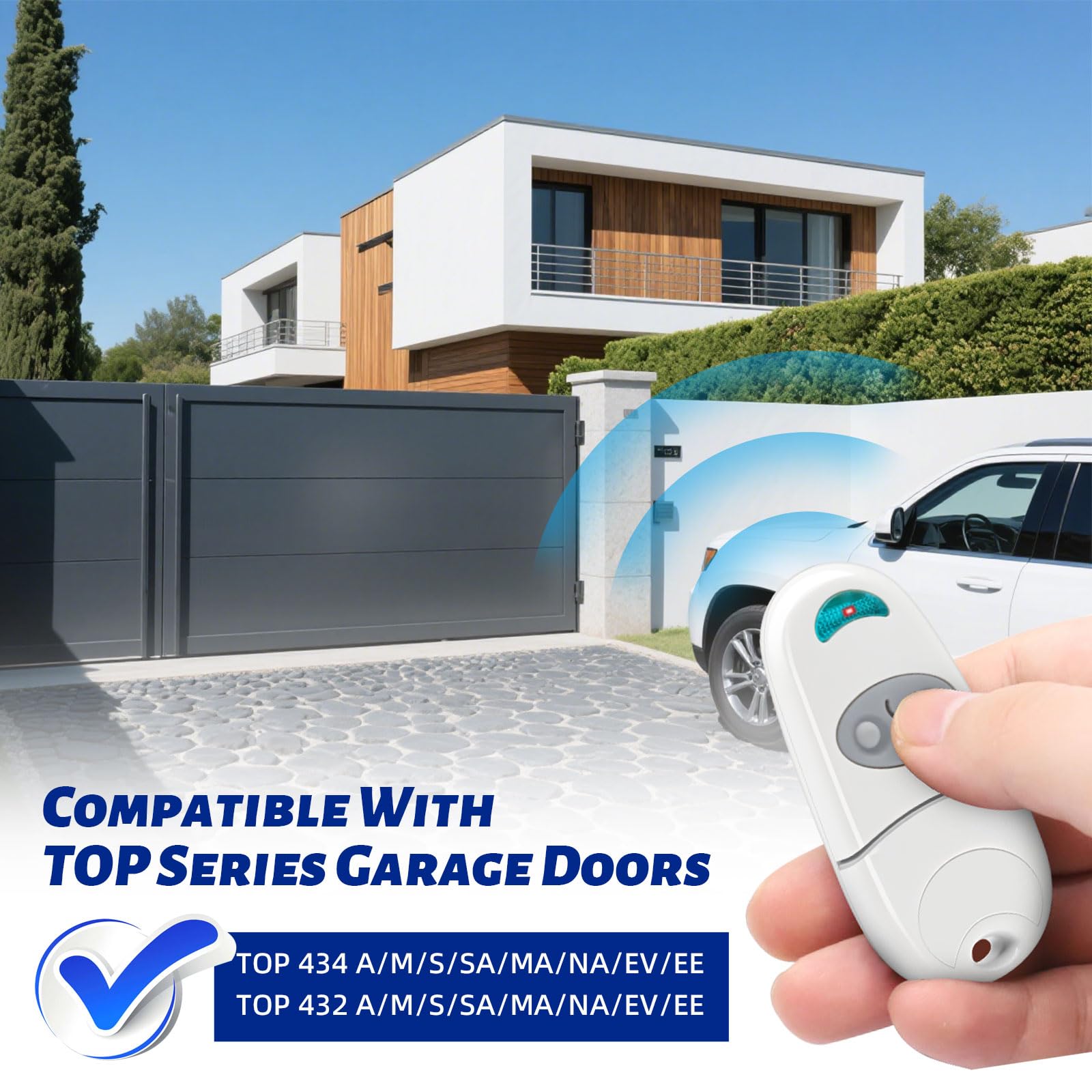 3PCS Telecommande Portail, 433,92 MHz Telecommande Porte de Garage pour, Télécommande de Portail Universelle Compatible avec 433,92 MHz EV, EE, NA, 2 Canaux - 2