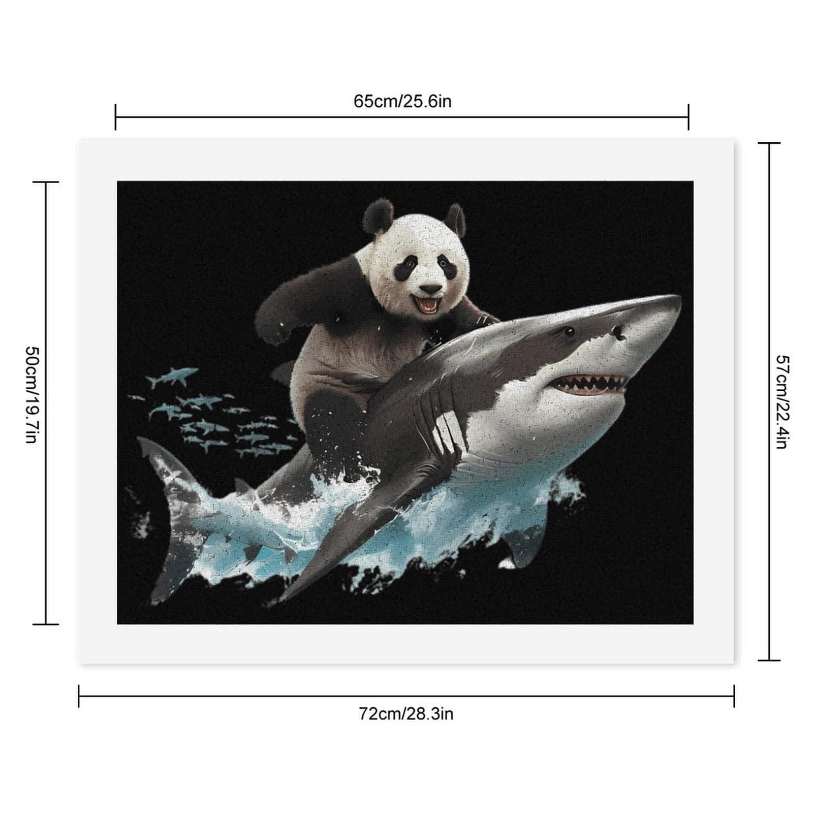 Malen-nach-Zahlen-Set mit Panda- und Hai-Motiv, für Erwachsene, Anfänger, bunt, DIY, einfaches Malen für Zuhause, Wanddekoration