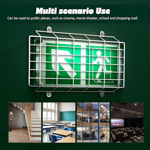 Miniatura 4 de Unomor Señal de salida de la jaula protectora de alambre de metal cubierta de señal de salida montado en la pared tapón de daños de señal de