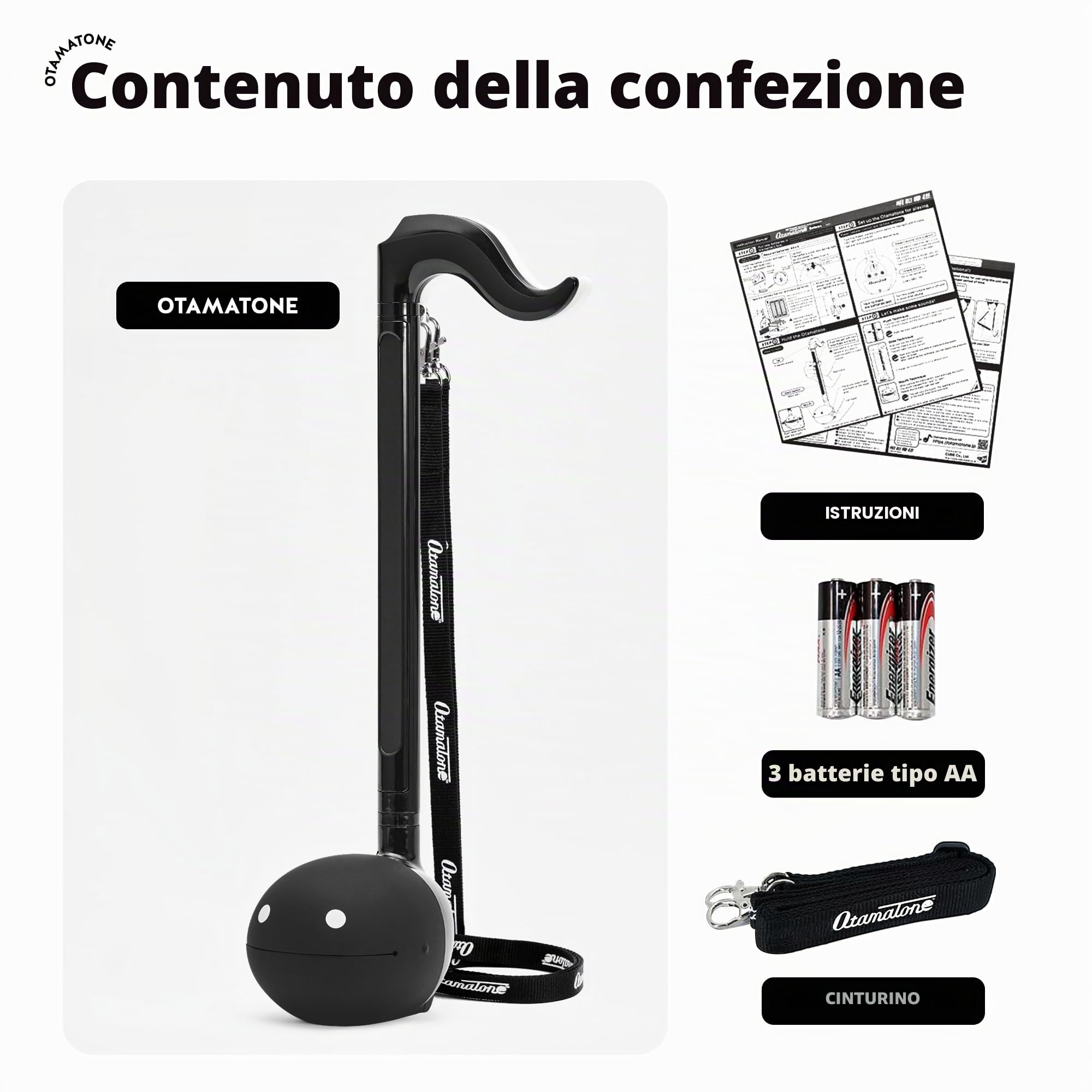 Otamatone Deluxe [Edizione Professionale] - Sintetizzatore Elettronico da Tavolo, Strumento Musicale con Uscita Audio 3.5mm, Manuale Inglese, Nero