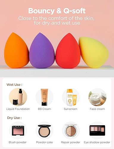 Miniatura 5 de InnoGear - Juego de brochas de maquillaje profesional con 16 brochas de maquillaje esponjas y limpiador de brochas para base correctores de polvo