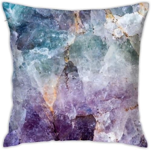 Funda de almohada de cristal de cuarzo púrpura suave almohada de doble cara impresión digital sofá funda cuadrada 17.7 in* 17.7 in