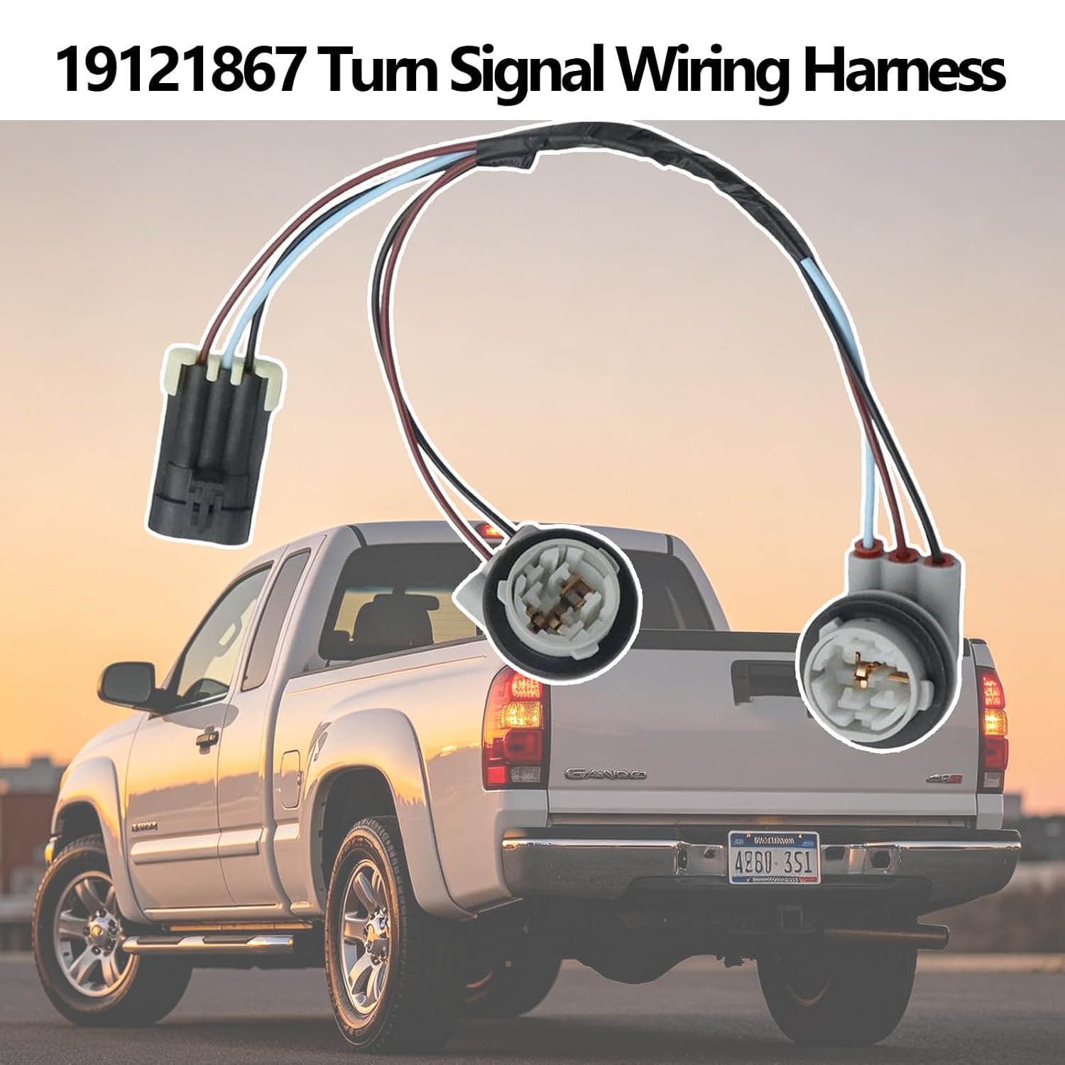 19121867 Turn Signal Wiring Harness Compatible with Chevy Colorado for GMC Canyon 2004-2012 16530324 19329485 19330734 Park Socket Wire Harness