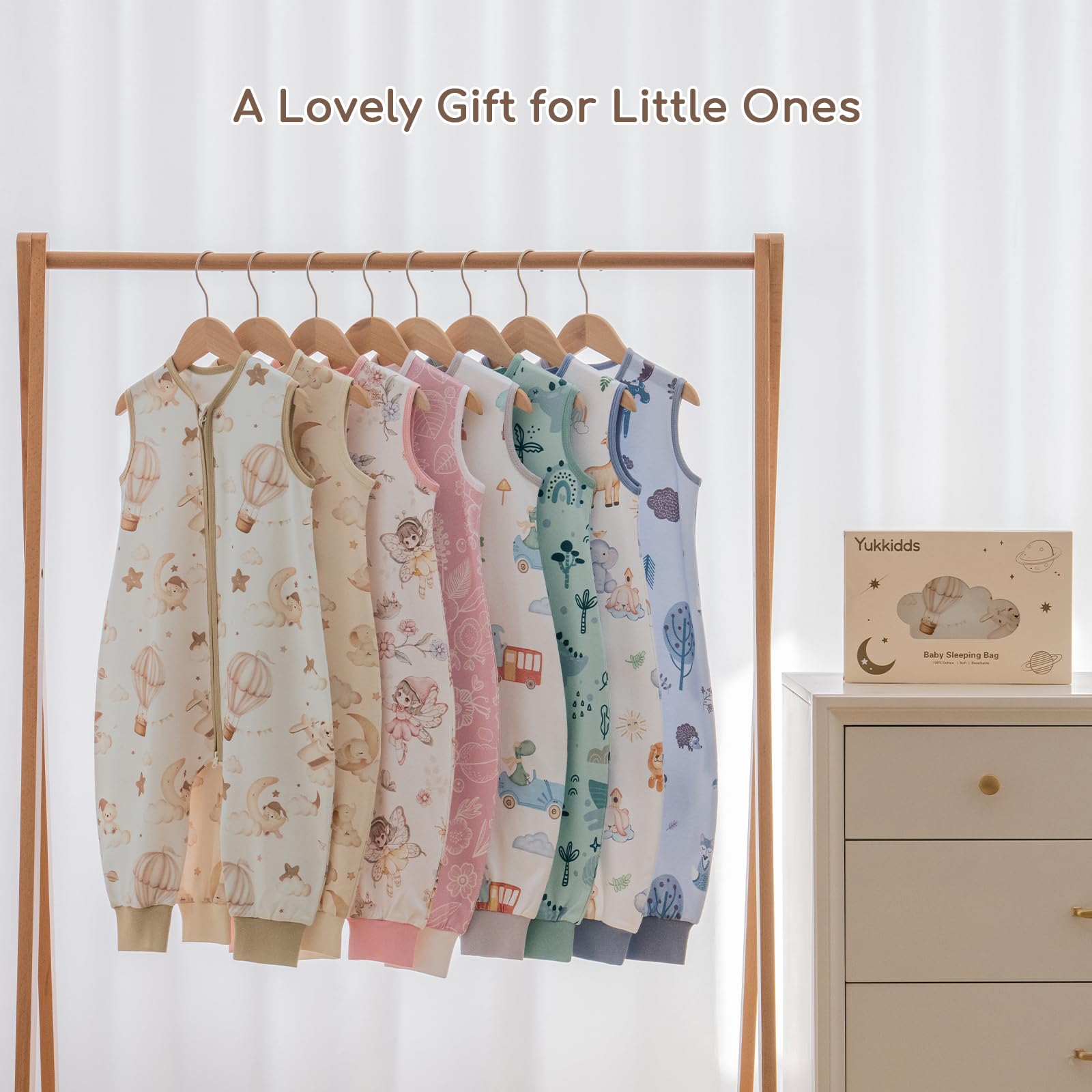 Gigoteuse d'Été Bébé avec Pieds 0.5 TOG 100% Coton, 18-36 Mois, Lot de 2 Gigoteuses à Jambes, Gigoteuse Été Respirante pour Garçon Fille, 80 cm Ballon Marron