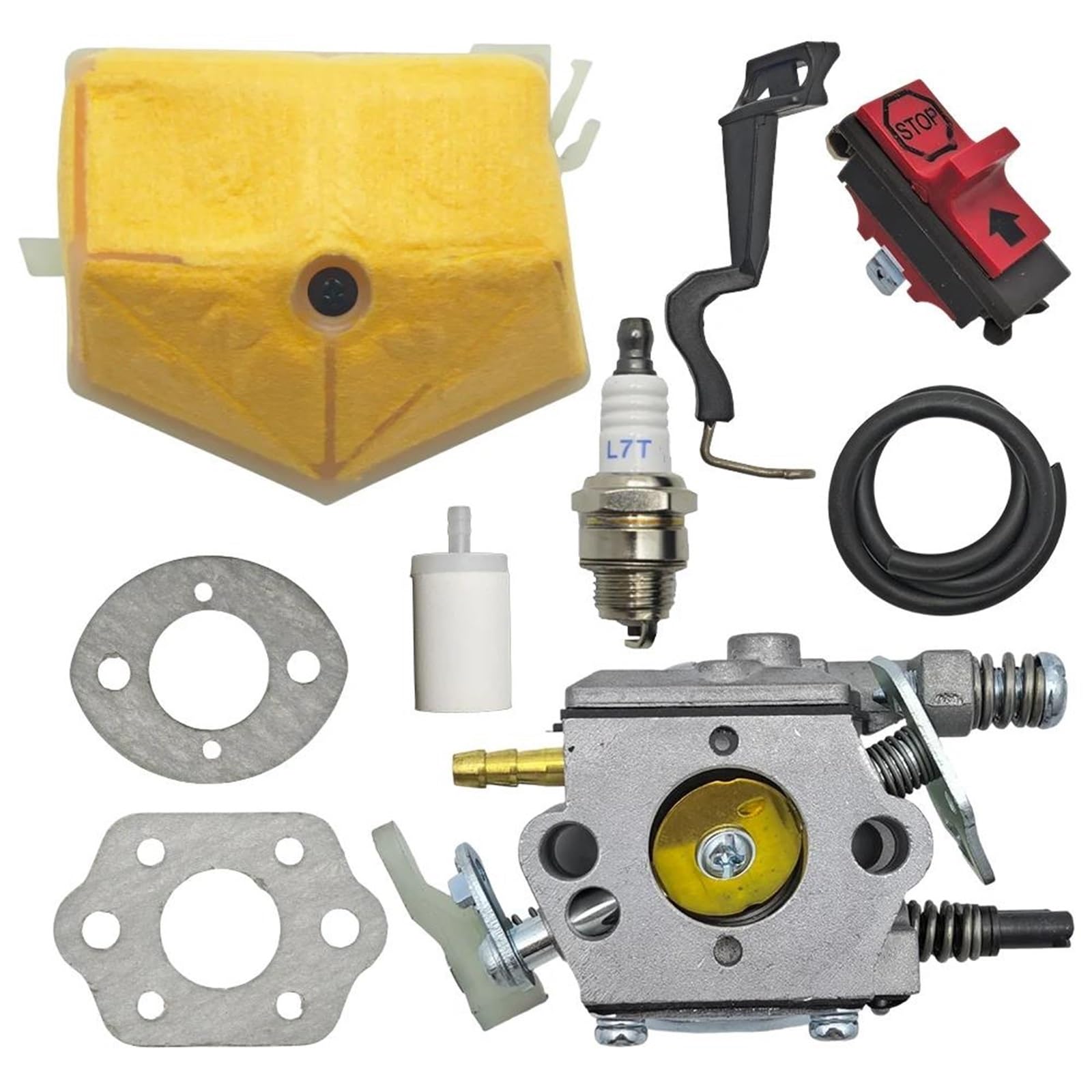 Kit di Ricambio Carburatore Interruttore Carburatore Linea Filtro Aria Carburante Per Motosega Per 55 50 51 503281504 530717901 Guarnizione Leva Candela Kit carburatore