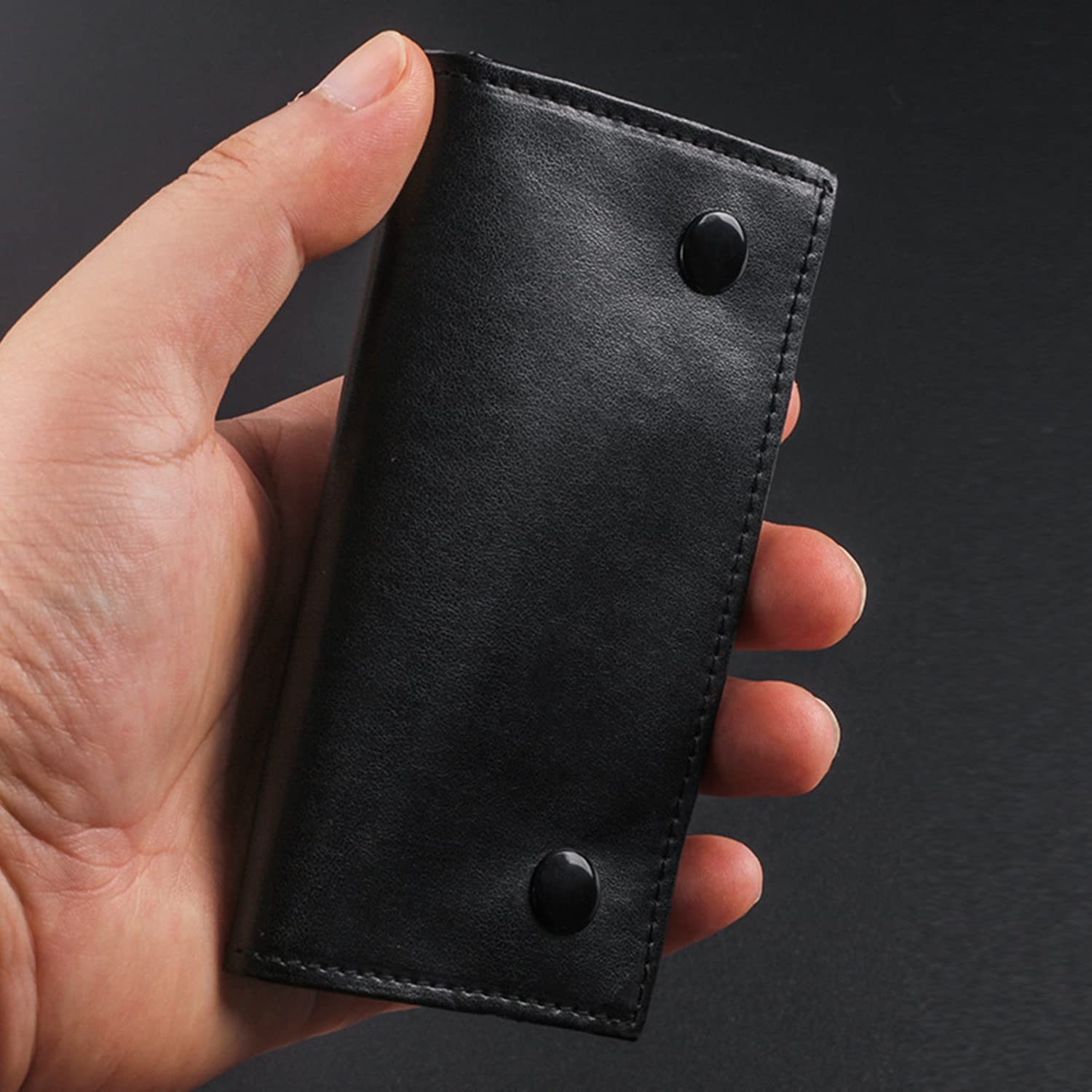 Borsa Porta Tabacco In Pelle Marrone – Compatta Con Fibbia Magnetica E Scomparti Per Filtri E Accendino