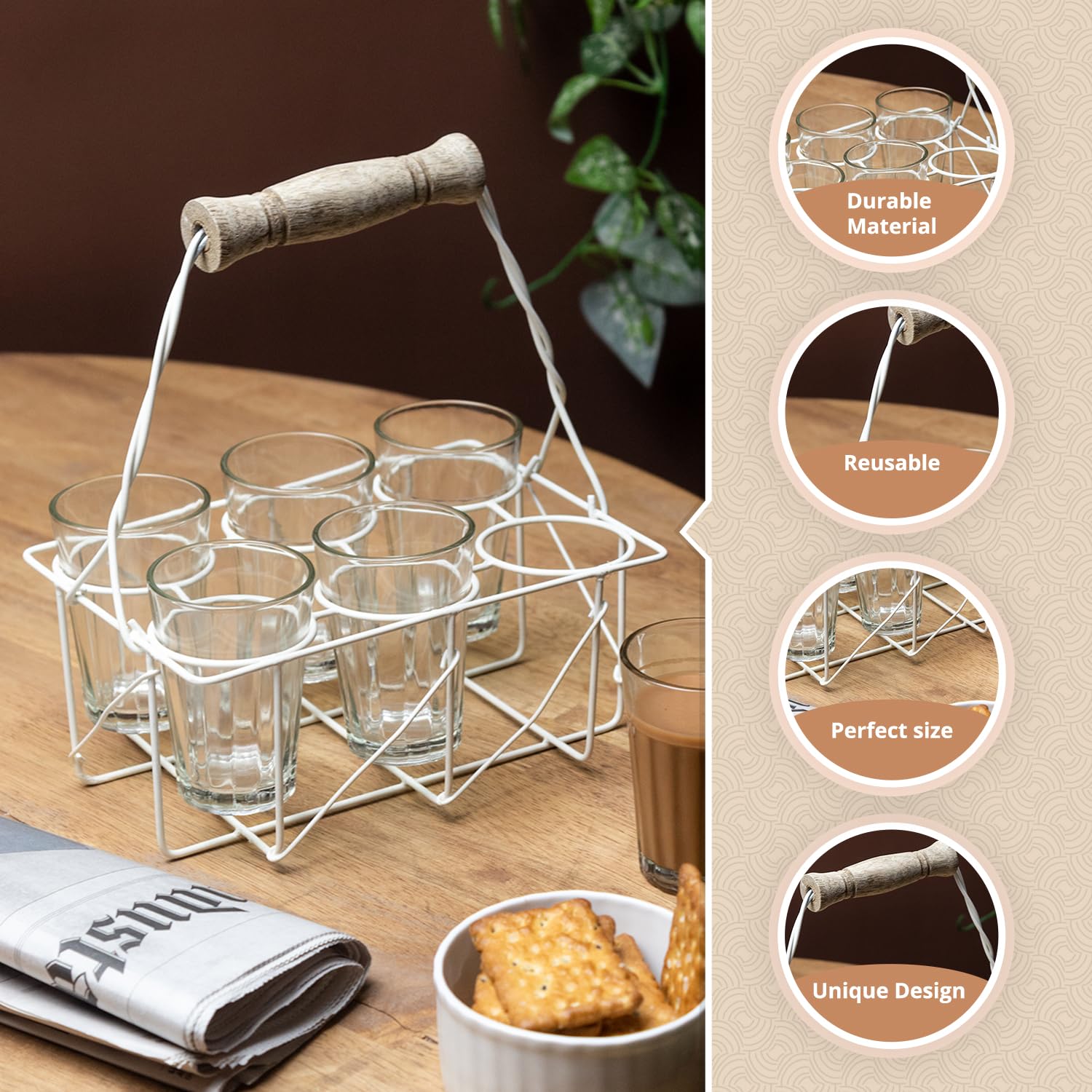 Cutting Chai Glasses Set - 6 Premium Cups -8 Cutting Chai Glasses Set - 6 Premium Cups -8