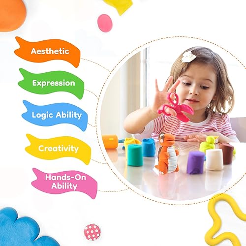 Miniatura 4 de M&G Kits de arcilla de aire de 36 colores para niños, multicolor, segura y no tóxica, arcilla de aire con una sola caja, empaquetada con