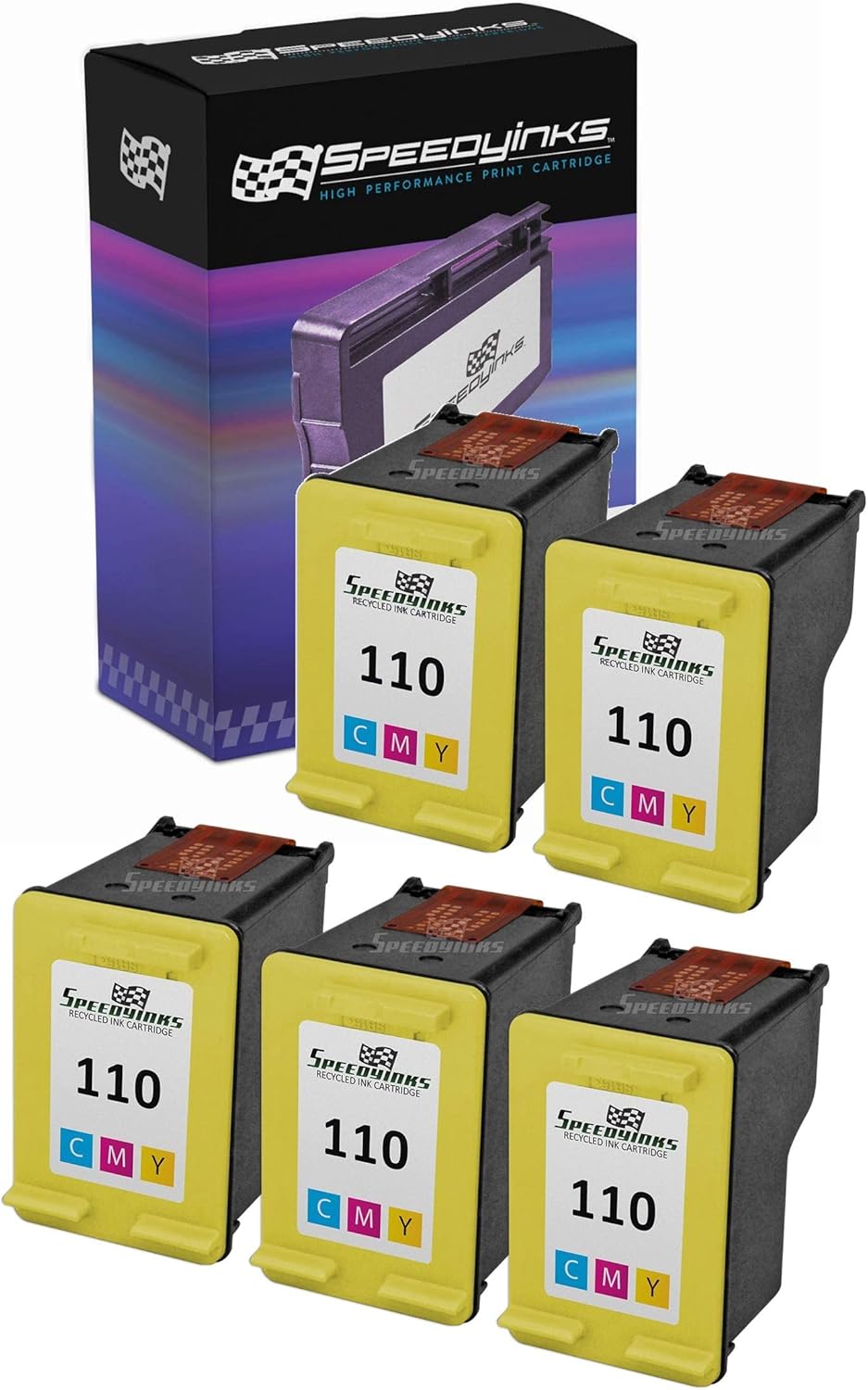 SPEEDYINKS Remanufactured Ink Cartridge Replacement for HP 110 CB304AN (Tri Color, 5-Pack) Compatible with PhotoSmart A310, A311, A314, A316, A320, A430, A432, A433, A434, A436, A440