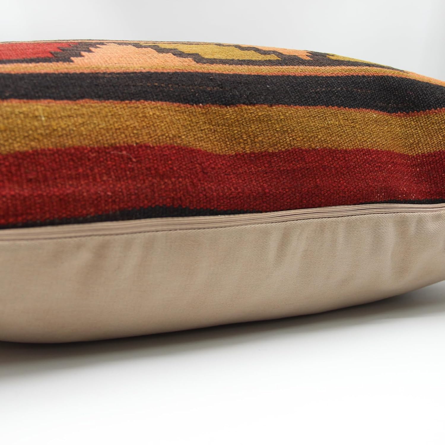 Handmade kilim pillow cover 24x24 inch Huge sitting pillowcase art deco Bohemian Design Rustic Vintage Ethnic Fireplace pillow size cushion floor Accent pillow