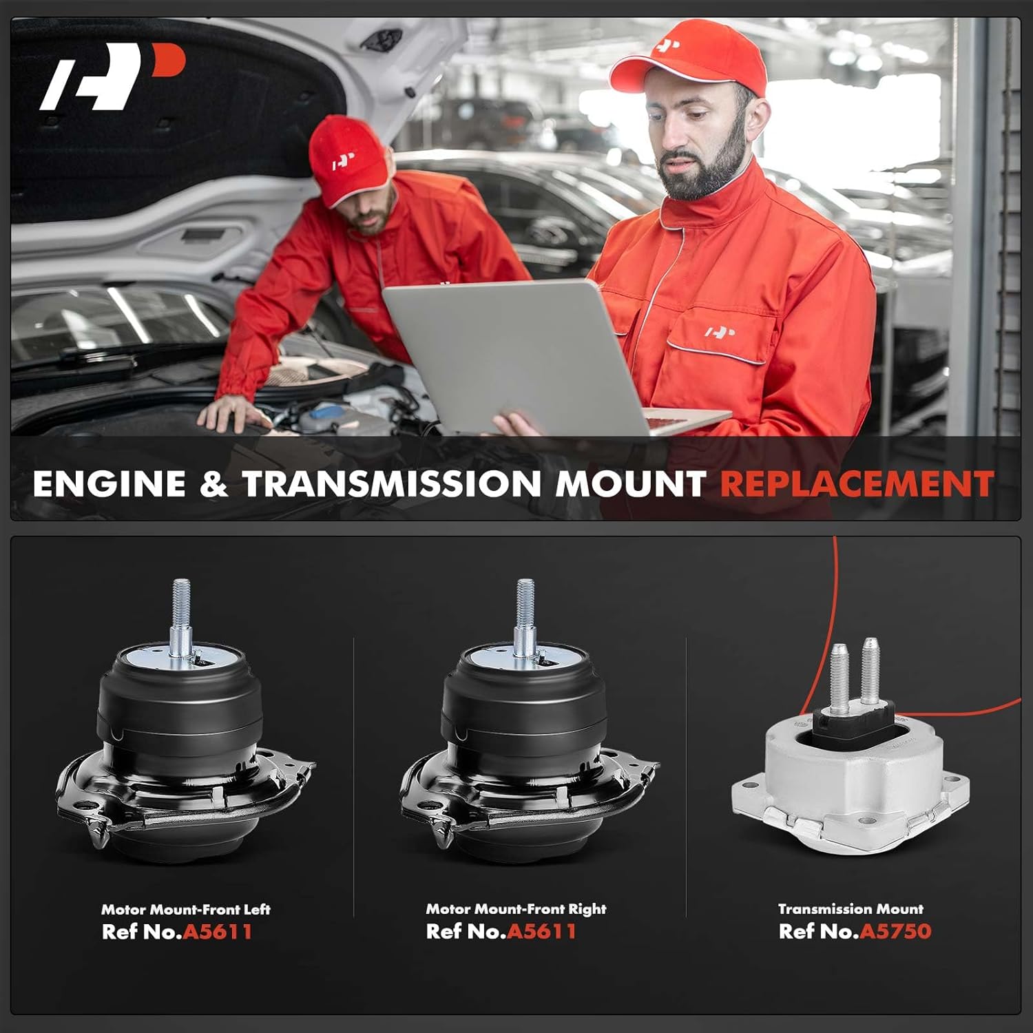 A-Premium 3PCS Engine Motor Mount and Transmission Mount Set Compatible with Jeep Grand Cherokee 2014-2015 V6 3.6L, 4WD Automatic Transmission, Replace# 5038548AB, 52124675AF