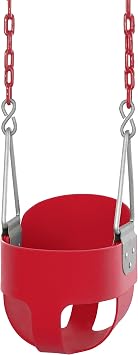 Swing Set Infant seat High Back Full Bucket Toddler Swing Seat & Baby Swing Seat Replacement for Backyard Swing Set with Vinyl Coated Chain