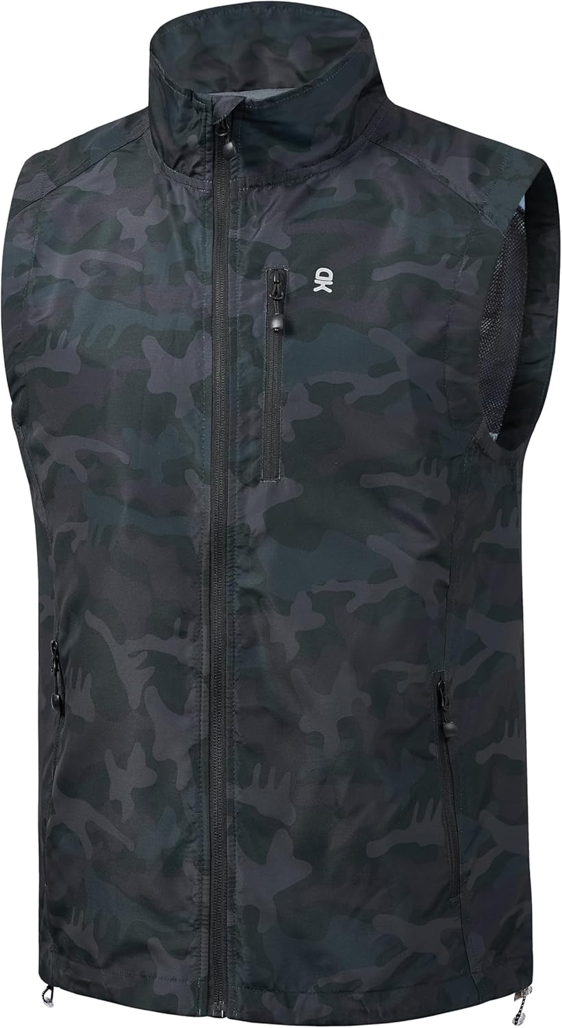 Little Donkey Andy Men's Lightweight Quick Dry Vest Packble Outerwear Sleeveless Windproof Jacket for Golfing Cycling Running