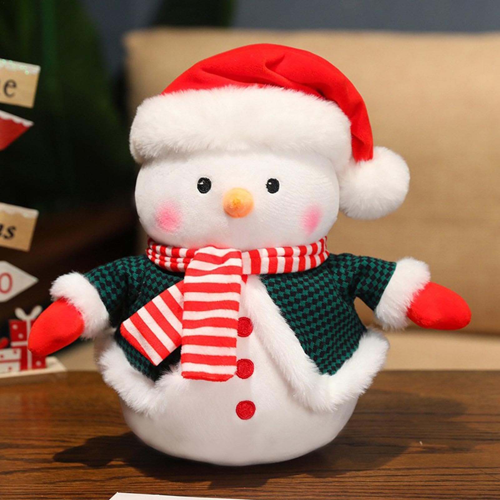 岚亭はサンタクロースの雪だるまのぬいぐるみのクリスマス装飾品を紹介します Amazon.co.jp: アニメーション雪だるま、クリスマス雪だるまぬいぐるみ
