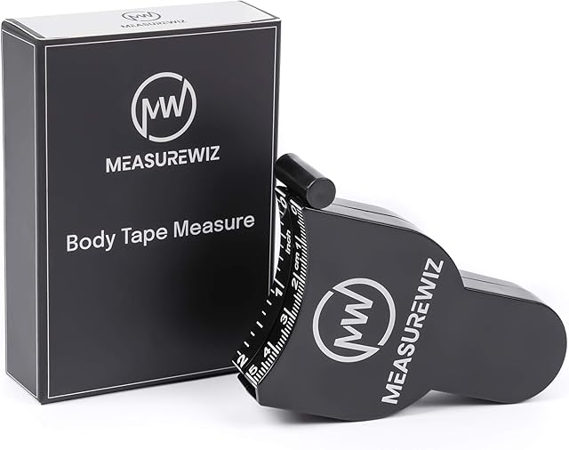 MeasureWiz Body Tape Measure - 80 Inch 200 cm Retractable Mini Measuring Tool - Tracker for Weight Loss & Body Fat Measurements - Waist/Bra Measurement Kit
