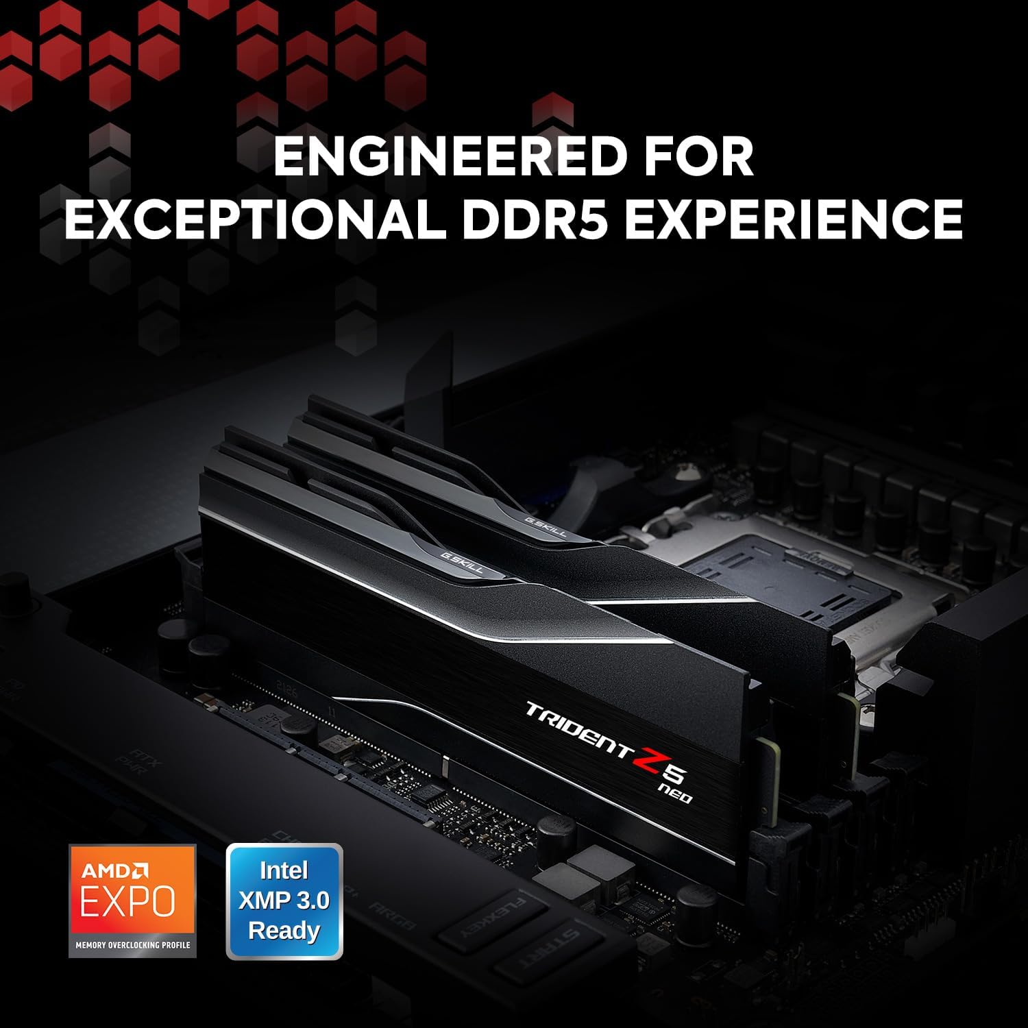 G.SKILL Trident Z5 Neo Series DDR5 RAM (AMD Expo & Intel XMP 3.0) 32GB (2x16GB) 6000MT/s CL36-36-36-96 1.35V Desktop Computer Memory U-DIMM - Matte Black (F5-6000J3636F16GX2-TZ5N)