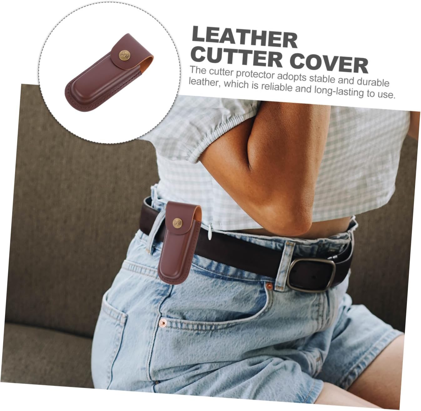 PRETYZOOM 5pcs Waist Knife Holder Leather Knife Cutter Cover Portable Cutter Sleeve for Kitchen Bbq