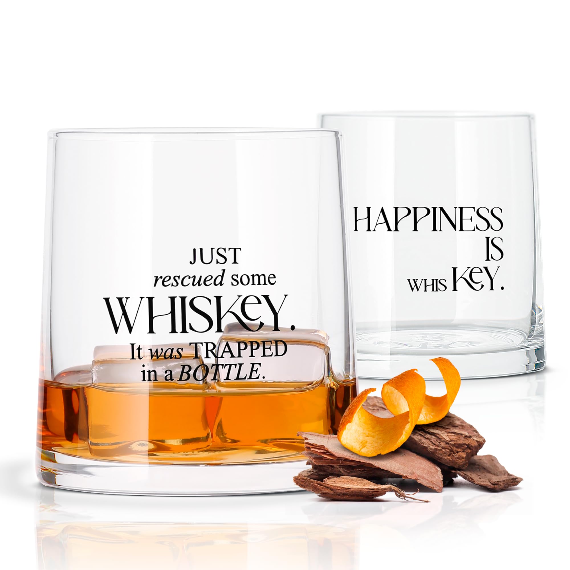Bicchiere Da Whisky Personalizzato 340 Ml Con Custodia Legno - Regalo Per Papà
