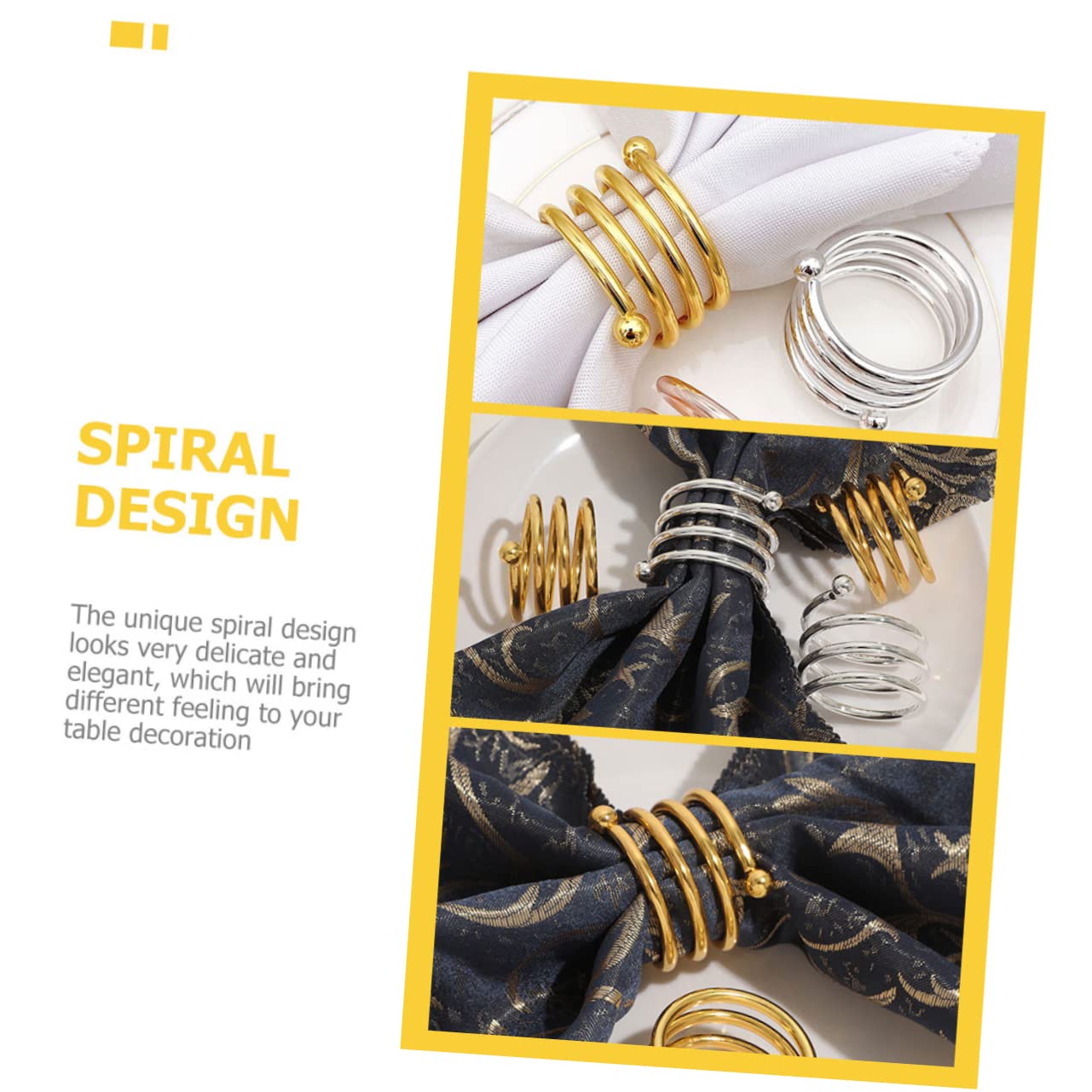 Spiral Serviettenringe aus Metall für Tischdekoration