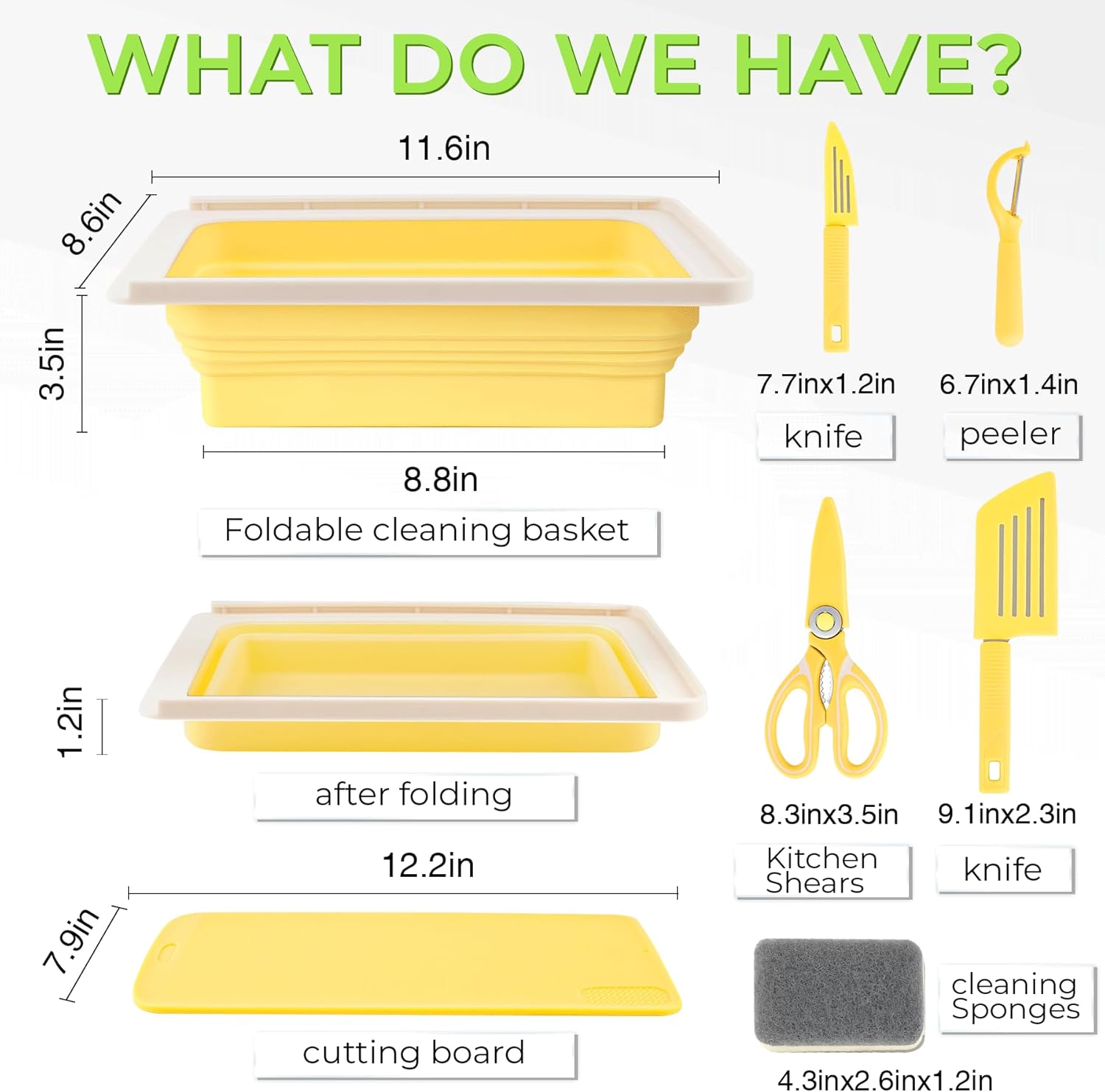 Camping Cutting Board Set - 7-in-1 Portable Foldable Chopping Board with Knife, Vegetable Washing Basket, Kitchen Essentials for Camping, RV, Picnic, Travel & Outdoor Cooking - Image 8