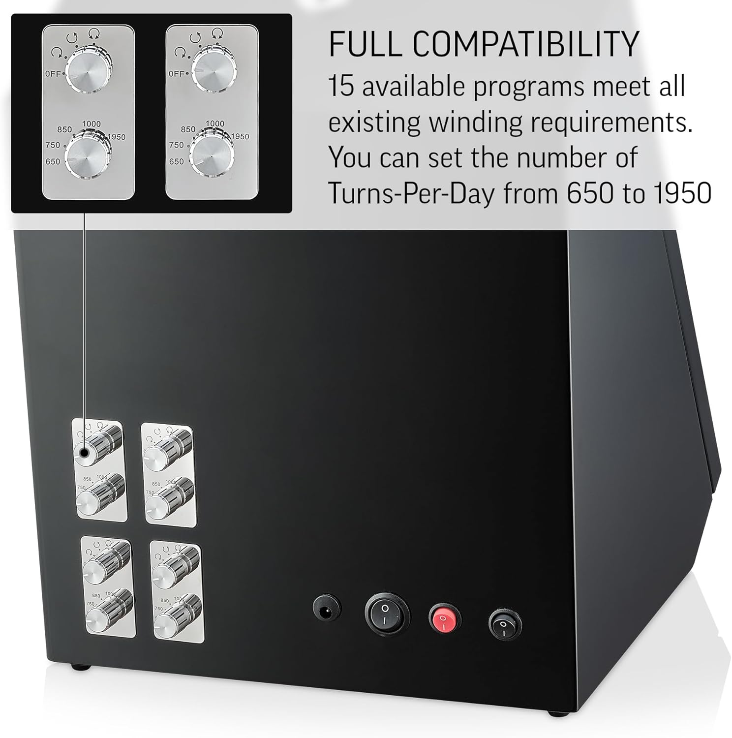 TIMECUBE 8 Watch Winder with 4 Storage Slots, LED Light and Automatic Motor-Stop