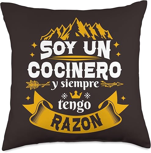 Regalo Original Cocinero Regalos Gifts Soy Un Cocinero Siempre Razon Divertido para Hombre, 18 x 18 pulgadas, Multicolor