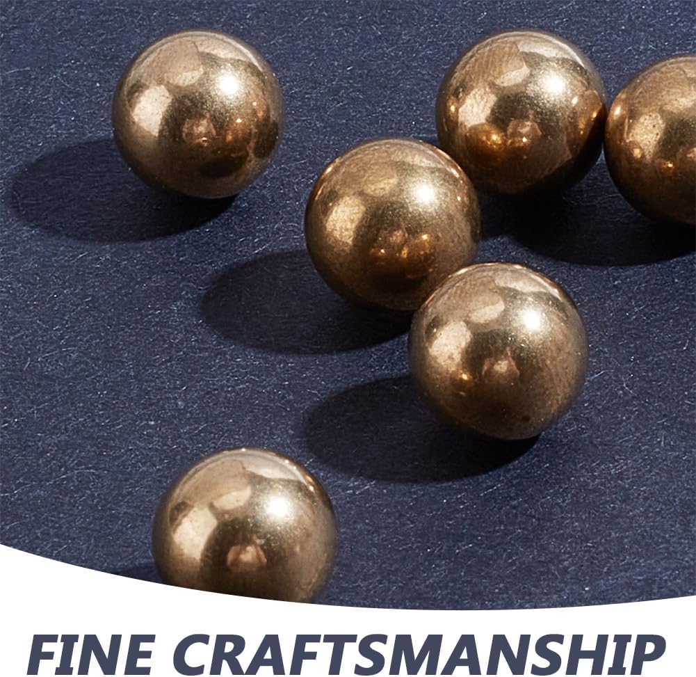 NBEADS 100 Pcs 10mm Precision Solid Brass Bearing Balls, Industrial Brass Ball Spheres for Machinery Automotive Craft DIY