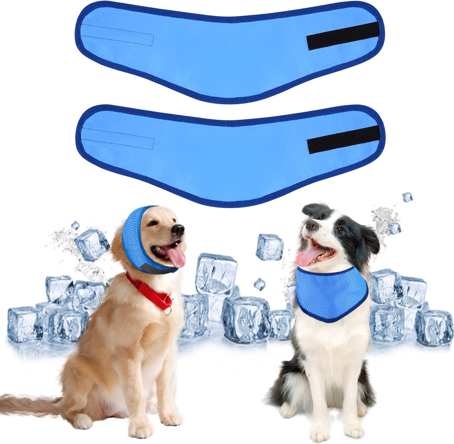 2PCS Dog Cooling Bandana Pet Dog Cooling Collar, Breathable