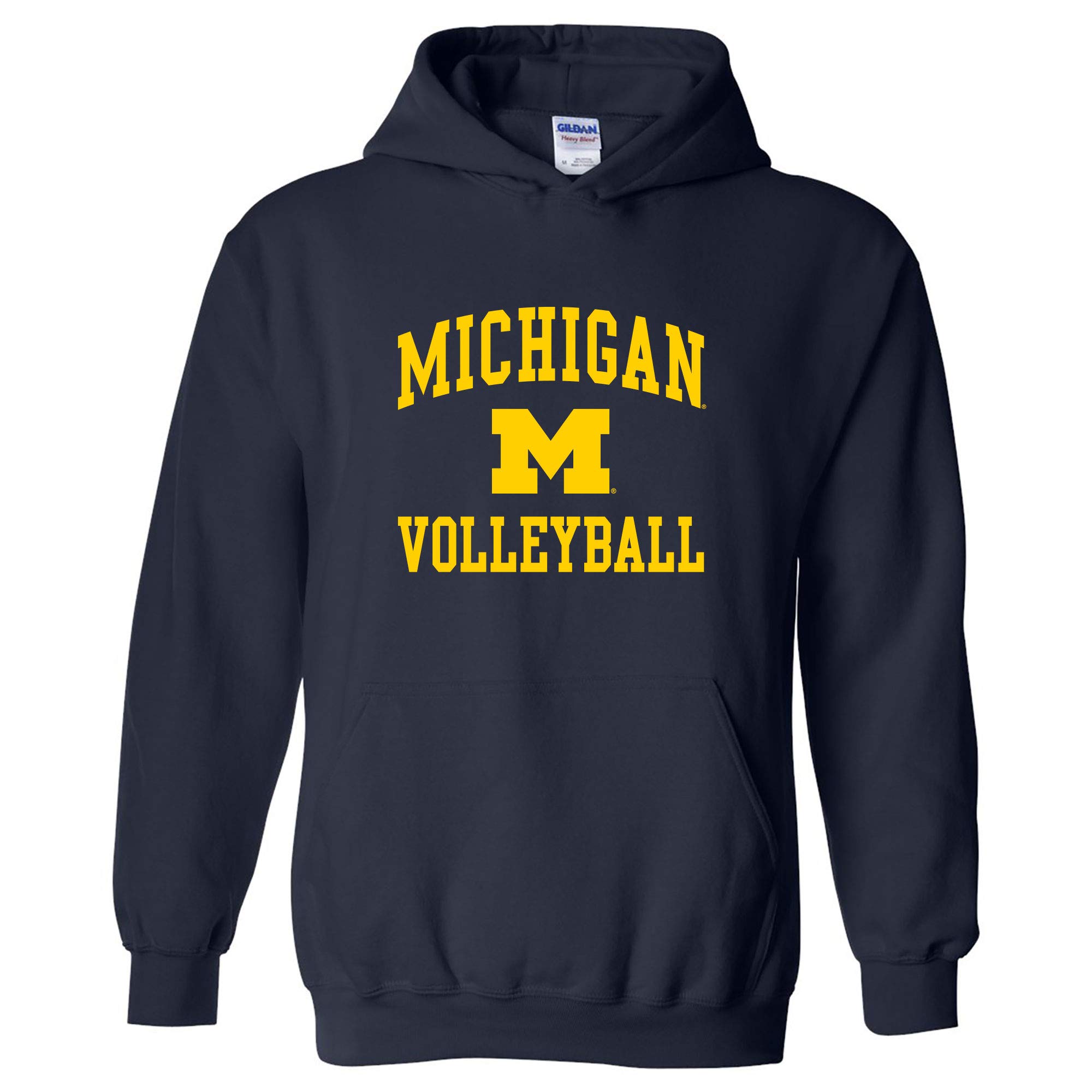 UGP Campus Apparel AH1116 - Michigan Wolverines Arch Logo Volleyball Hoodie - Small - Navy