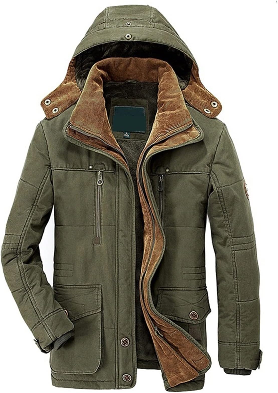 Mens Puffer Jacket Men Winter Warm Thick Windproof Jackets Coat Men Autumn Hooded Casual Tactics Military Parkas Men (Color : Army Green, Size : XX-Large)