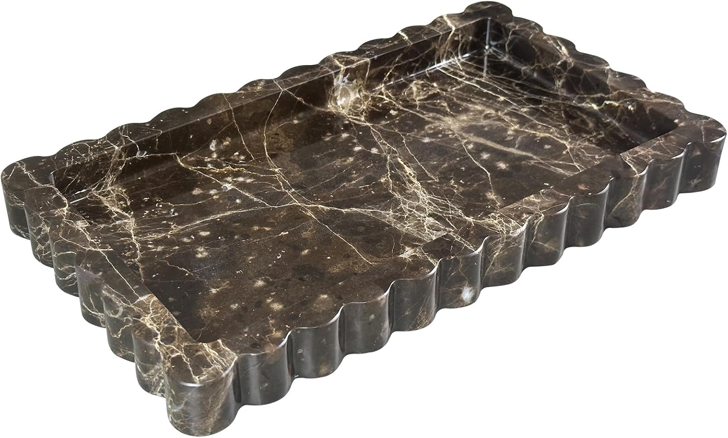 Calacatta Viola Marble Tray for Bathroom, 11.8"x6.9"x1.18"